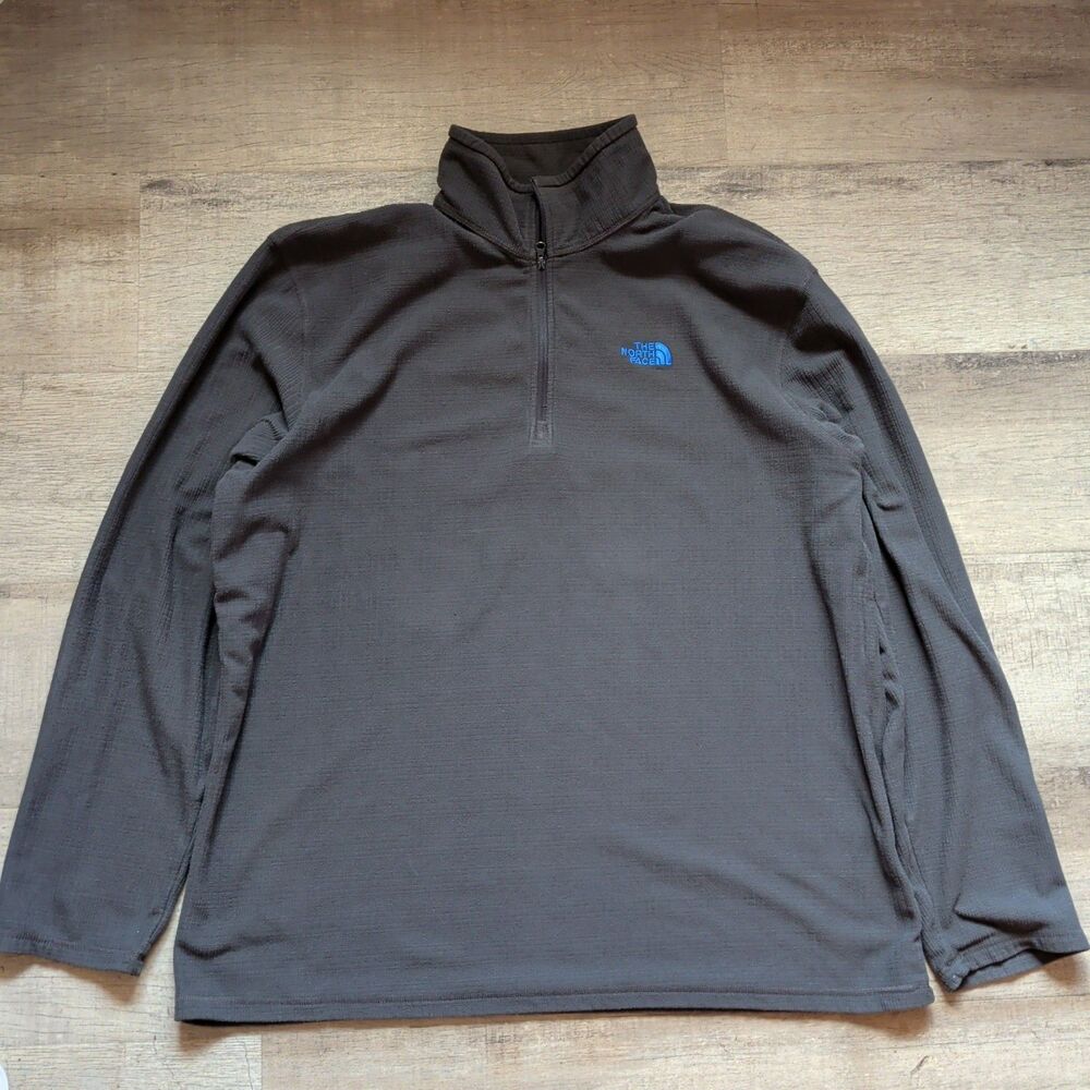 The North Face Grid Fleece Quarter Zip Pullover Gray Men's Long Sleeve ShirtXL
